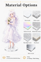 Standee Akrilik Anime Transparan Tebal 5mm, Slot Tunggal, Relief Embos, Figur Akrilik Anime Girl