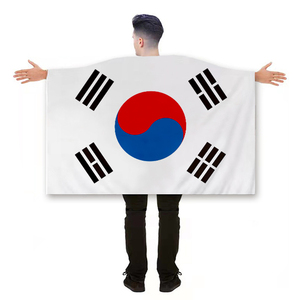 2026年韩国国旗 100%涤纶足球队旗帜 3*5英尺 韩国披肩旗 汽车罩 - Product Image 5