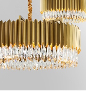 JYLIGHTING Lampadario a Sospensione Vintage LED Creativo per Soggiorno e Sala da Pranzo, Lampada di Lusso Moderna Unica con Cristalli - Product Image 4