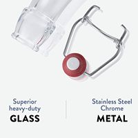 Bouteilles en verre de poche de 500 ml en gros avec bouchon hermétique en acier inoxydable à bascule, emballage en verre pour boissons de 17 oz
