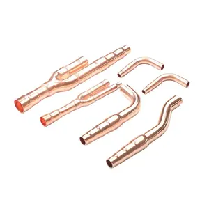 Wholesale customized good quality copper tee reducing 45 degree elbow copper branch pipe for Daikin