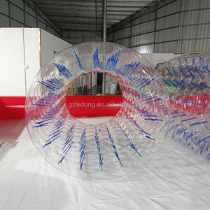 <span class=keywords><strong>Rueda</strong></span> inflable de PVC para hámster, rodillo de agua para adultos y niños de más de 7 años, transparente y azul, 0,8mm - Product Image 2