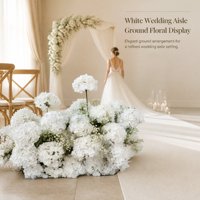 Composition florale artificielle en gros d'hortensias blancs et gypsophiles pour allée de mariage, 45 tiges pour décoration d'entrée de cérémonie