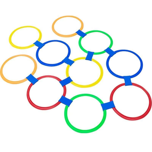 Anneaux de jeu de <span class=keywords><strong>marelle</strong></span> en plastique pour l'extérieur |   Outils d'entraînement sensoriel interactif parent-enfant, aides <span class=keywords><strong>à</strong></span> l'éducation précoce tactile pour <span class=keywords><strong>la</strong></span> maternelle - Product Image 1