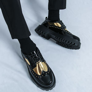 <span class=keywords><strong>Scarpe</strong></span> Eleganti da Uomo in Pelle per Ufficio, Nuovo Stile 2026, Punta Tonda, Suola Spessa, con Rialzo Interno, Stile Britannico, Taglie <span class=keywords><strong>Grandi</strong></span> - Product Image 6