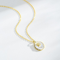 Collier en or 14 carats tendance pour femmes, pendentif rose en zircon, bijoux fins personnalisables pour mariages et fêtes