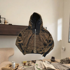 Sweat à capuche oversize en molleton de coton délavé au soleil d'hiver 370 g/m², style streetwear, vintage personnalisé, de bonne qualité, tendance - Product Image 2