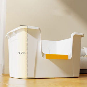 <span class=keywords><strong>Toilette</strong></span> pour animaux de compagnie semi-fermée blanche de grande capacité anti-éclaboussures anti-odeur bassin à litière pour <span class=keywords><strong>chat</strong></span> petite boîte pour animaux de compagnie - Product Image 3