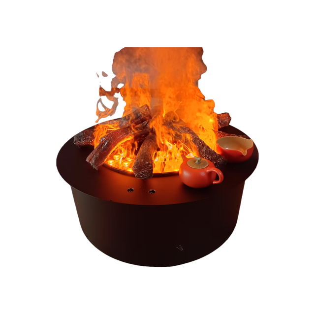 Factory Priced Freestanding Smart LED Flame Round Water Vapor Fireplace Electric Power Smart Home Household Outdoor Decoration