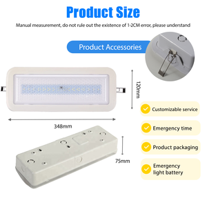 Luz LED de <span class=keywords><strong>Emergencia</strong></span> de Pared/Techo de Montaje Superficial con Encendido Instantáneo IP20, Precio de Fábrica, para Iluminación de Oficinas, Pasillos y <span class=keywords><strong>Escaleras</strong></span> - Product Image 2