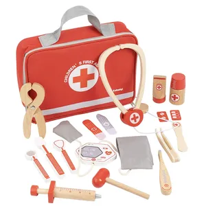 Ensemble de jeu de simulation de <span class=keywords><strong>docteur</strong></span> <span class=keywords><strong>en</strong></span> <span class=keywords><strong>bois</strong></span> pour enfants, outils médicaux éducatifs, jouets de jeu de rôle - Product Image 3