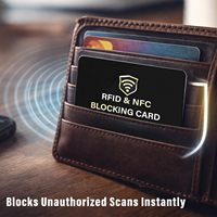Cartes anti-RFID avec logo personnalisé en métal pour cartes de crédit, de débit et d'identité, portefeuille anti-fraude noir, anti-vol
