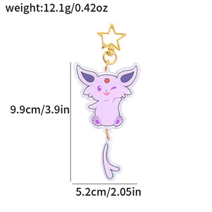 Porte-clés <span class=keywords><strong>en</strong></span> acrylique style <span class=keywords><strong>dessin</strong></span> animé 2D <span class=keywords><strong>Pokémon</strong></span>, pendentif de sac à dos, imprimé UV, Eevee 9 formes, promotion de marchandises <span class=keywords><strong>en</strong></span> plastique écologique - Product Image 6