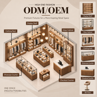 Étagère et armoire de présentation pour magasin de vêtements sur mesure, directement de l'usine, service OEM ODM tout-en-un