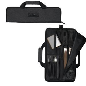 Échantillon gratuit Sac à couteaux de chef en toile cirée imperméable Sac de rangement pour outils de chef portable résistant Sac de rangement pour couteaux avec bandoulière - Product Image 1