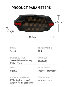 Luz LED Inteligente para Casco de Ciclismo y Motocicleta, Pantalla de Visualización para Casco, Luz Programable y Personalizable por Aplicación para Ciclismo - Product Image 6