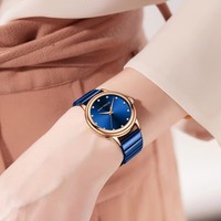 Jam tangan wanita fokus MINI 0493, arloji gerakan Quartz tahan air desain sederhana kasual kronograf bercahaya
