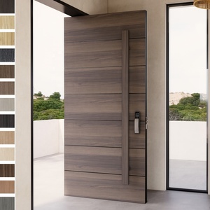 Porte d'entrée en bois massif de fabrication chinoise de premier plan, design moderne, luxe, villa, appartement, salon, extérieur, antivol, pivotante - Product Image 4