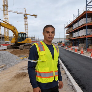 Özel ANSI Sınıf 2 Floresan Sarı İki Renkli Yansıtıcı Emniyet Yeleği Fermuarlı Kapatma Özelleştirilmiş <span class=keywords><strong>Logo</strong></span> İşyeri Güvenliği - Product Image 6