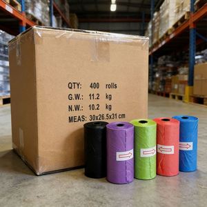 Hengtuo Free Sample Factory Direct Sales Stock Cheap Price Wholesale Eco-Friendly 400 Rolls in a <b>Box</b> Pet Dog Waste Poop Bag - Product Image 1