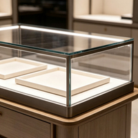 Vitrines sur mesure haut de gamme pour lunettes et bijoux, présentoirs en verre éclairés par LED, pour magasins d'optique et de montres