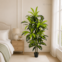 Plante artificielle Dracaena de 180 cm, directement de l'usine, avec feuilles en PE au toucher réel, fausse plante à feuilles larges pour la décoration des halls d'hôtel et des bureaux