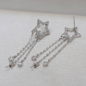 Ensemble d'accessoires DIY en argent 925 fait main, plumes, boucles d'oreilles en cristal brossé, pendentif, support creux en perle, 1262 - Product Image 3