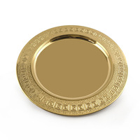 Haute qualité en acier inoxydable grande taille or vaisselle fête de mariage noël décorer plat dîner chargeur assiette décoration