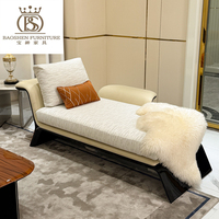 Ensemble de canapés en cuir de haute qualité BS, fauteuil d'appoint, table basse, meuble TV, mobilier de salon de luxe léger, solution complète pour villa