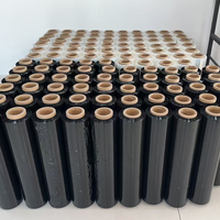 Rollo de Plástico Negro Elástico Retráctil de Alta Resistencia para Envolver Pacas de Heno, Paquetes, Logística, Carga Industrial y Embalaje