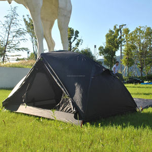 Ультра-легкая 20D силиконовая нейлоновая палатка для кемпинга водонепроницаемый простой набор черная двухместная уличная палатка с двойными слоями и следами - Product Image 6