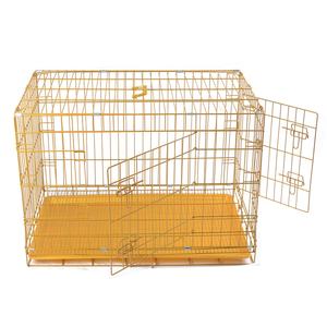 Zeytin yeşil çift kapı büyük katlanabilir <span class=keywords><strong>Metal</strong></span> köpek sandık kapalı Pet kafesleri evler açık köpek kulübesi kafes - Product Image 2