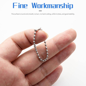 Hot bán bạc móc chìa khóa tay nối DIY trang sức làm Phụ Kiện Vòng bóng Bead Chain PURSE Bạc Chuỗi kết nối - Product Image 6