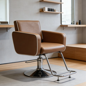 Fauteuil de salon de beauté professionnel moderne DM pour coiffeur, pivotant à 360°, fauteuil de coiffure, fauteuil de barbier, blanc, à vendre - Product Image 2