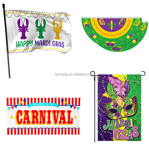 Guirlande de drapeaux personnalisée Fleur-de-lis Mardi Gras, bannière de carnaval de la Nouvelle-Orléans, drapeaux à thème pour la décoration de la cour et des clôtures - Product Image 1