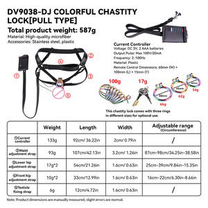 Dispositif de chasteté masculin, cage à pénis verrouillable, anneaux de pénis à choc électrique, attaches scrotales, jeux pour adultes, jouets sexuels pour hommes gays - Product Image 2