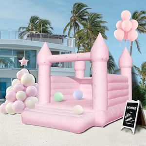 Château gonflable commercial extérieur blanc pour <span class=keywords><strong>location</strong></span>, idéal pour mariages et fêtes, en PVC, capacité 300 kg, facile à installer - Product Image 1