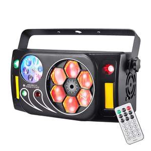 Lumière laser LED Bee Eye 6-en-1 avec télécommande, indice de protection IP20, corps en aluminium, couleur RGBW, option verte, lumière stroboscopique, lumière d'ambiance - Product Image 2