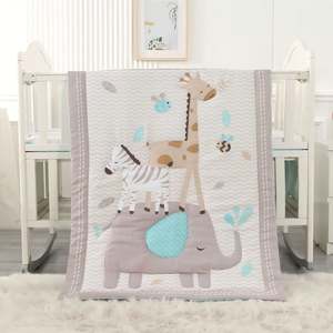 Juego de Ropa de Cama para Cuna de Bebé de 3 Piezas con Diseño de Elefante, Tamaño Estándar, para Recién Nacidos y Bebés, con Edredón, Sábana Ajustable y Falda para Cuna - Product Image 1