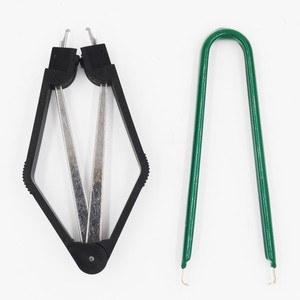 IC U-Shaped <b>Puller</b> Chip Clip Remover Tweezers Carbon Steel Black Dark Green Industrial Use Zzw89 - Product Image 1