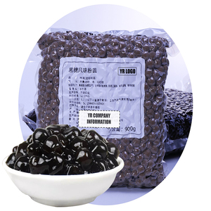 Perles de tapioca noires éclatantes saveur sucre roux pour bubble tea, emballage en sachet, vente en gros disponible, OEM - Product Image 1