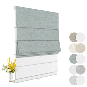 Persianas romanas de día y noche de doble capa con cortinas opacas y cortinas romanas filtrantes de luz para el hogar y la Oficina - Product Image 1