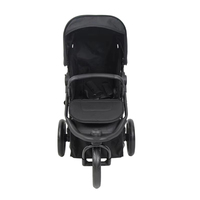 Poussette bébé noire légère personnalisable 3 roues Système de voyage portable en métal Pliage rapide Capacité de charge de 20 kg 0-4 ans