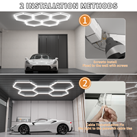 Éclairage LED hexagonal en nid d'abeille pour atelier de detailing automobile, showroom et garage, pour lave-auto et zones de travail