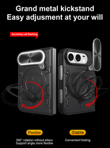Coques de téléphone magnétiques à rotation 360° pour iPhone DUO, étui arrière robuste avec protection coulissante pour objectif d'appareil photo, coque de téléphone - Product Image 4