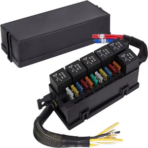 Boîte à fusibles relais 11 voies - 12V/24V 40A pour modifications automobiles/marines/camping-cars et véhicules électriques, boîte à fusibles robuste à 11 emplacements - Product Image 2