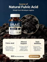 Vente en gros OEM Marque privée Halal Extrait de résine de Shilajit pur de l'Himalaya Gommes de Shilajit pour adultes Sans gluten Soutien immunitaire