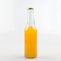 Bouteilles en verre transparentes de 330 ml (33 cl) en gros pour bière et sodas, boissons avec capsule couronne
