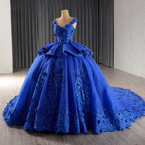 <b>Red</b> Sparkly Lace Applique Embroidery Tiered Wedding Gowns Off the Shoulder Quince Dress Rsm231075 - Product Image 3