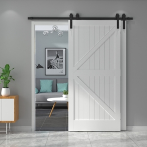 Kit de herrajes para puertas de Granero corredizas de derivación modernas de alta resistencia, sistema de doble puerta, rodillos, herrajes para puertas de Granero - Product Image 3